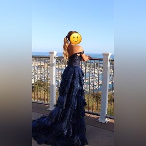 Sherri Hill AUTHENTIC Navy Blue Prom Dress #55500    price is NOT negotiable :)